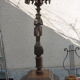 Wooden saddle with statuette, Breton figure, ancient and chiseled, Henri II style