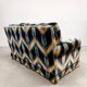 Vintage design Luxury velvet lounge sofa 2 seater 'Geometric lines'
