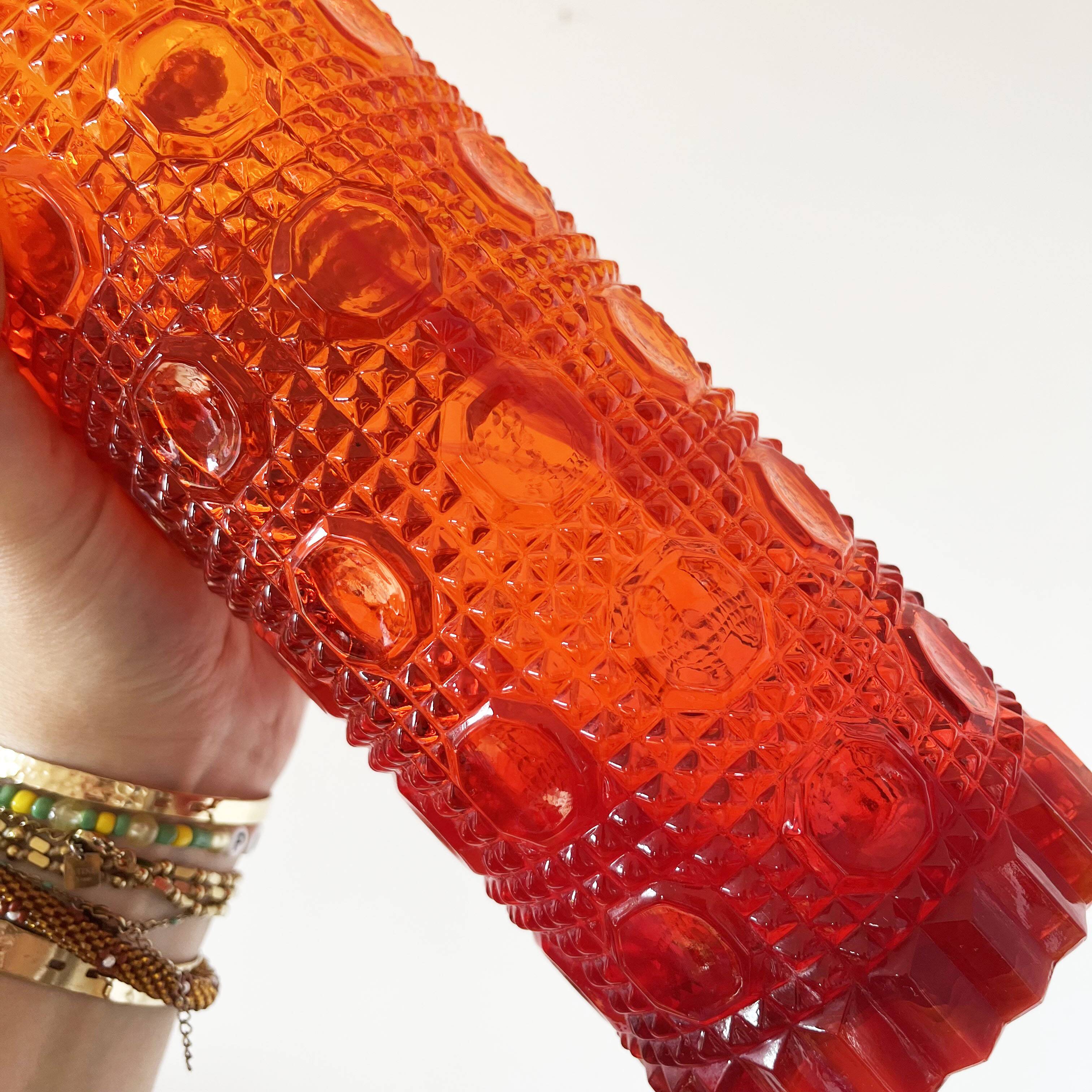 Italian carafe empoli orange red 1960