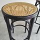Pair of stools bistro wood and cannage