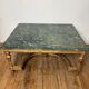 Table basse en marbre vert et bois doré, style Louis XVI / Rococo