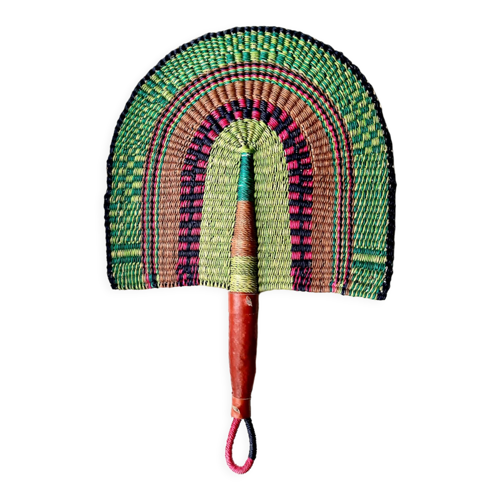 Multicolored African Bolga fan
