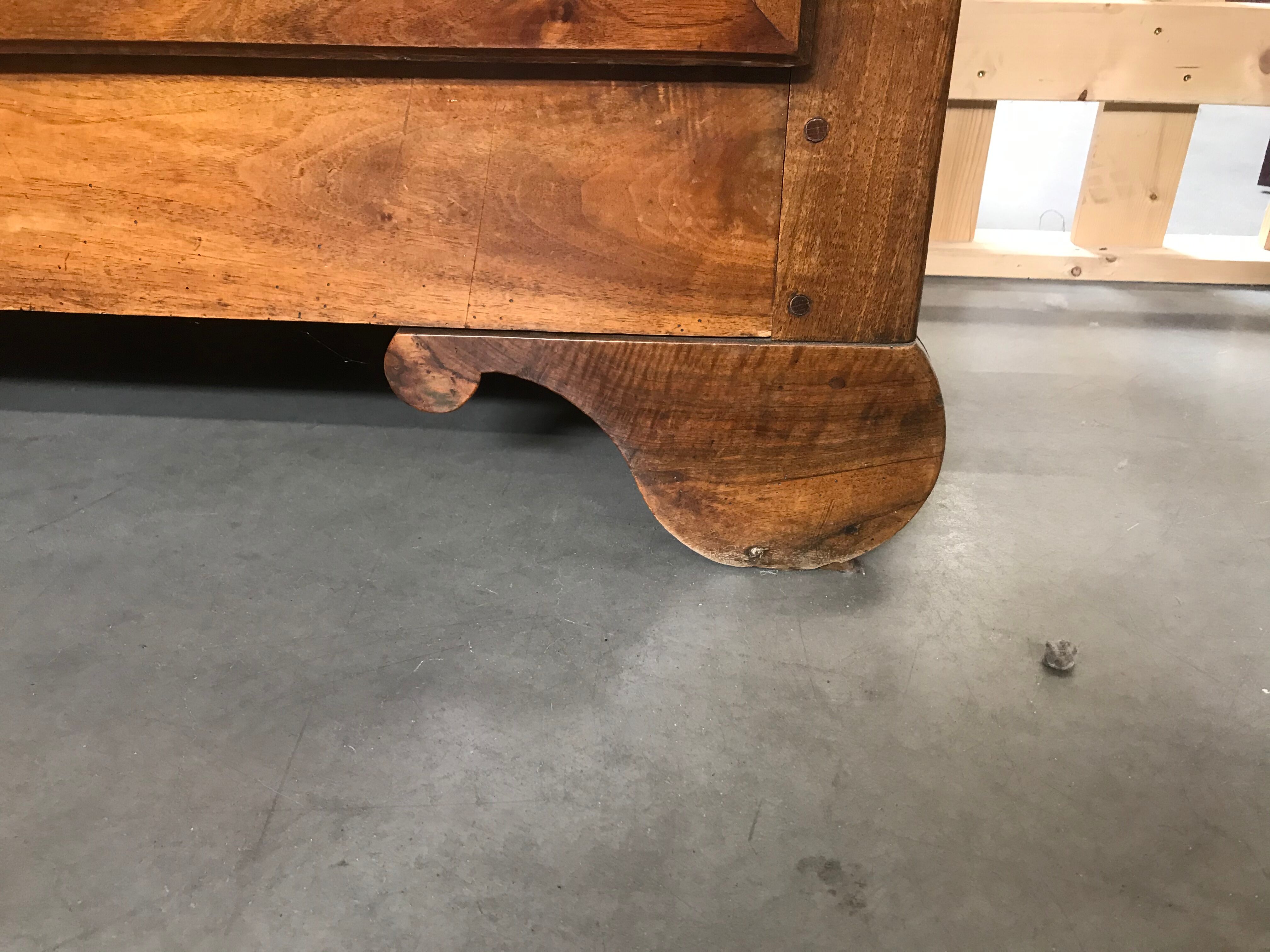 19th walnut glass cabinet