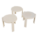 SET OF THREE STACKING SIDE TABLES IN WHITE MOULDED PLASTIC