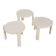 SET OF THREE STACKING SIDE TABLES IN WHITE MOULDED PLASTIC