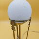 Art Deco lamp in bronze, brass, and Clichy glass globe, tripod.