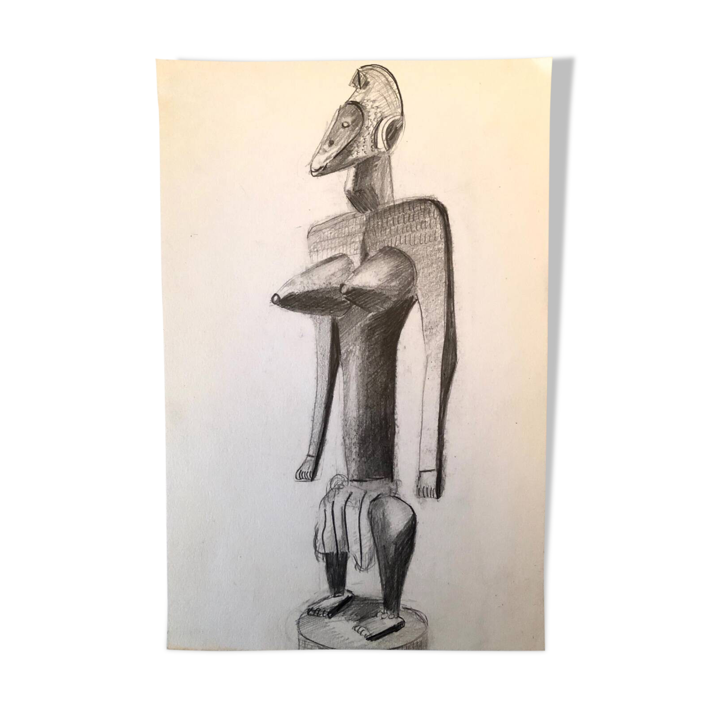 African Statuette Drawing