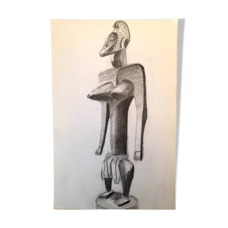 African Statuette Drawing