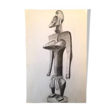 African Statuette Drawing