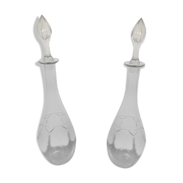 Paire de carafes à vin en cristal