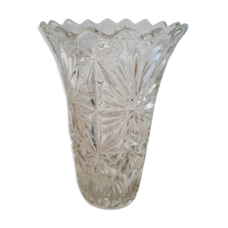 Carved crystal vase