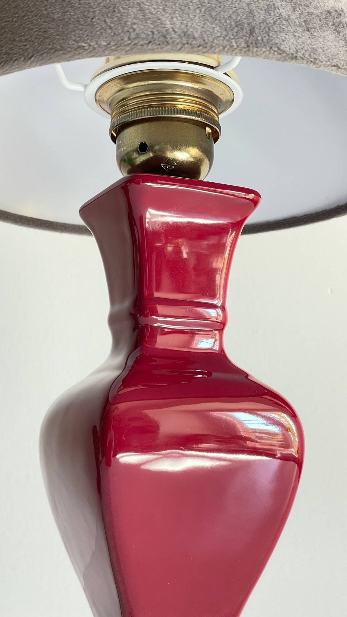Ceramic lamp and vintage velvet
