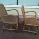 Lot 2 fauteuil et une table en rotin osier de jardin