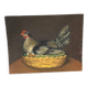 Tableau La Poule. Huile Sur Toile/carton