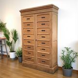 Armoire de notaire en chêne brut massif, 1920