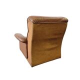 Vintage cognac leather armchair / single seater armchair / armchair