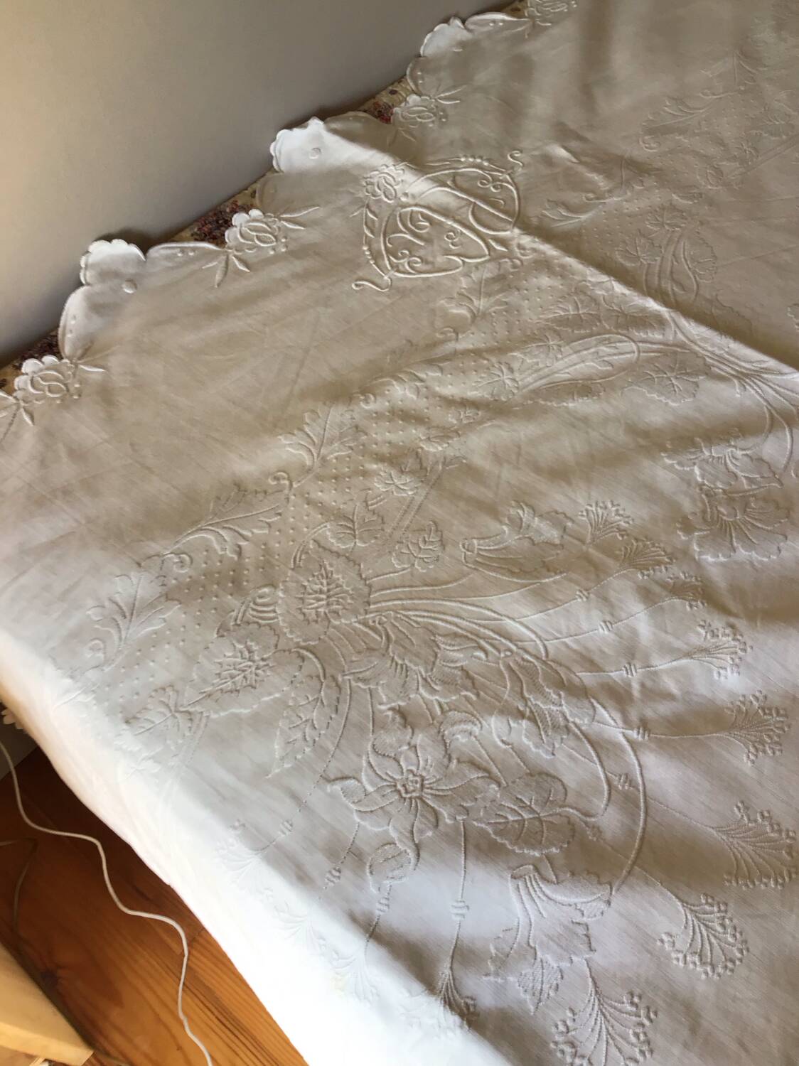 White cotton bedspread