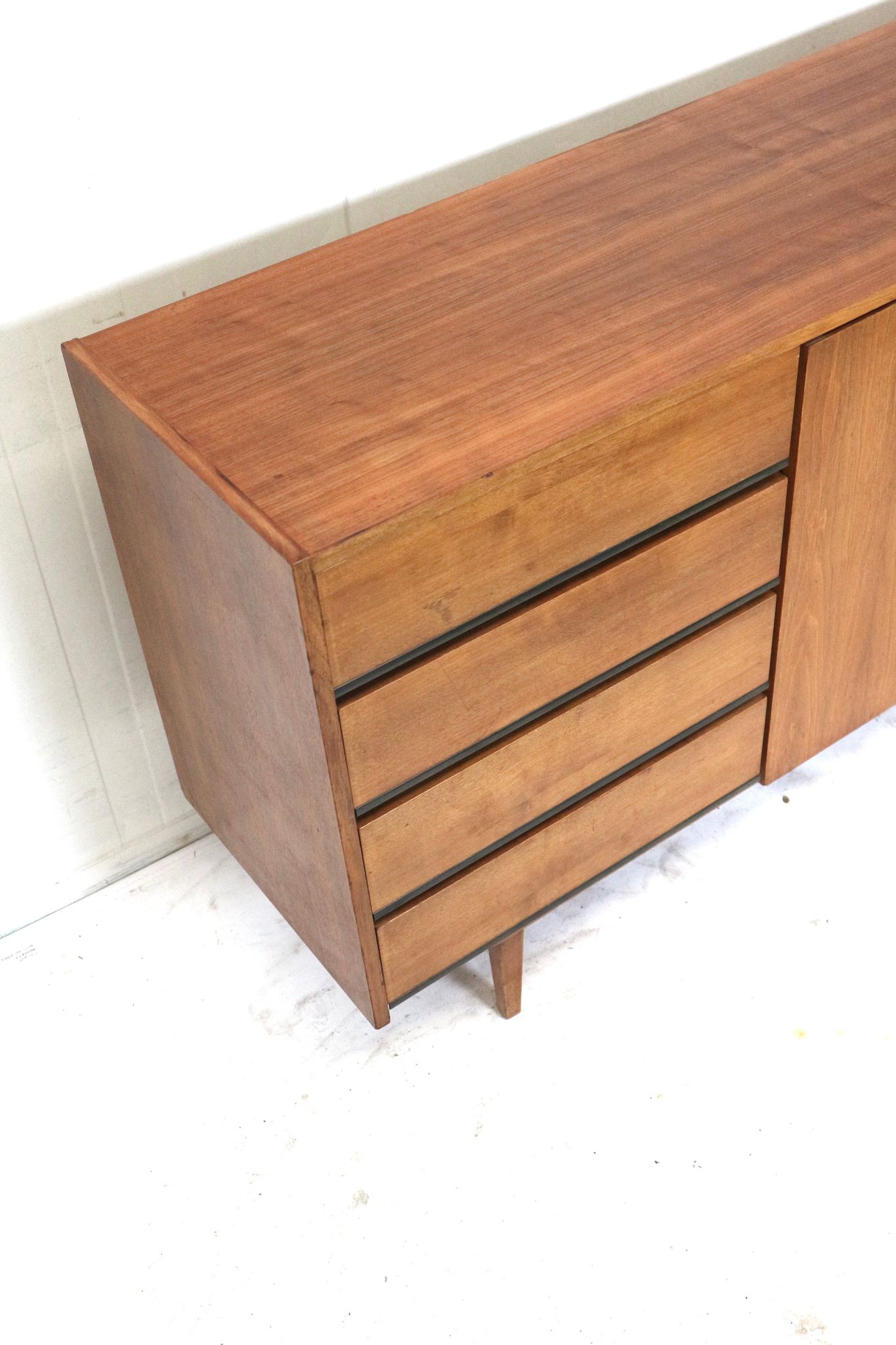 Large vintage sideboard with drawers and doors made in the 60s