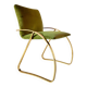 Chaise de bureau vintage en velours vert, cadre en chrome, Italie, années 1970