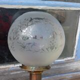 Bougeoir laiton et verre à système DHR lampe à diner bateau