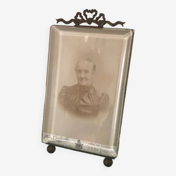 Brass glass photo holder