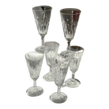 Set of 6 art deco style champagne flutes