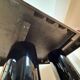Art Deco dining table in black piano lacquer & metal, 1930