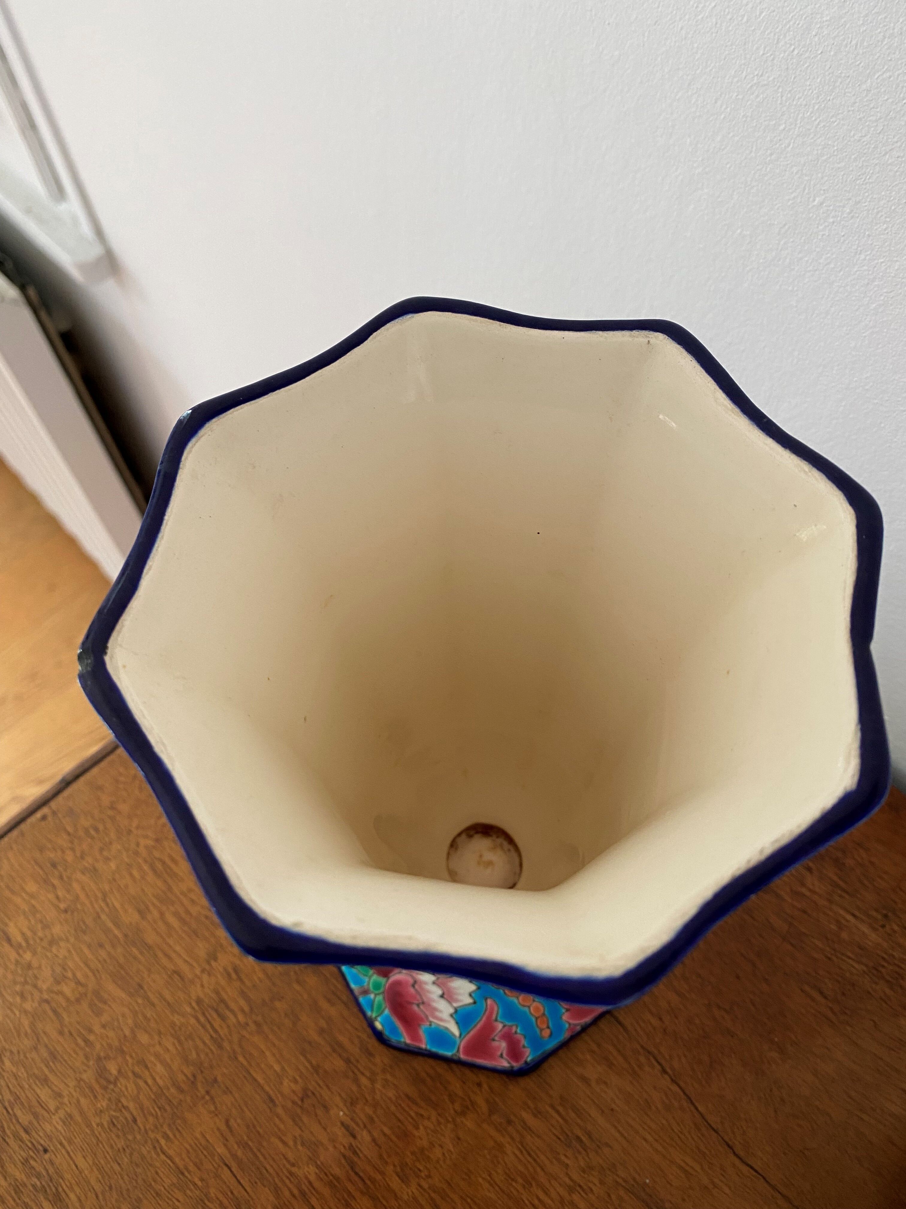 Vase en céramique émaillé Longwy