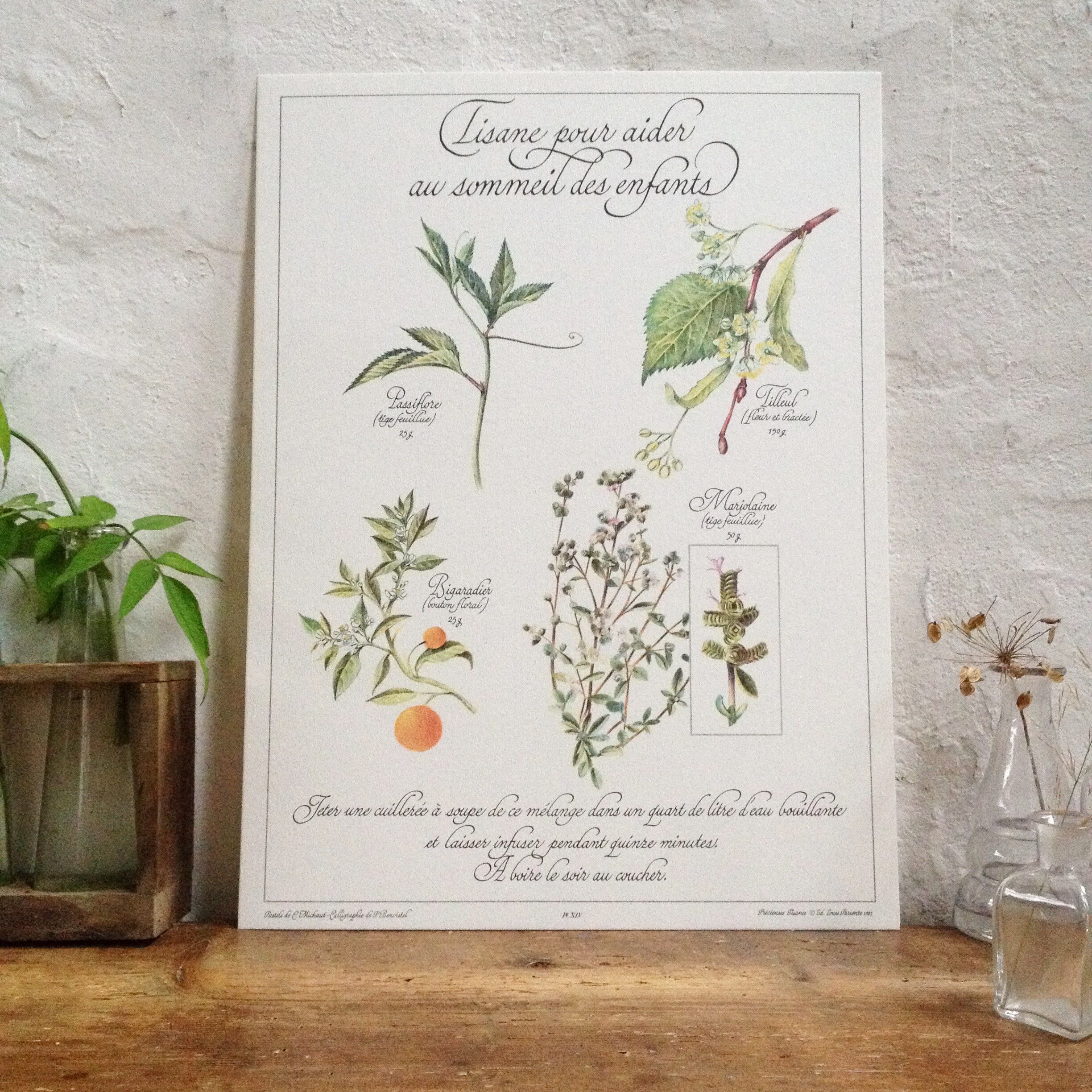 Botanical tea board to help children sleep