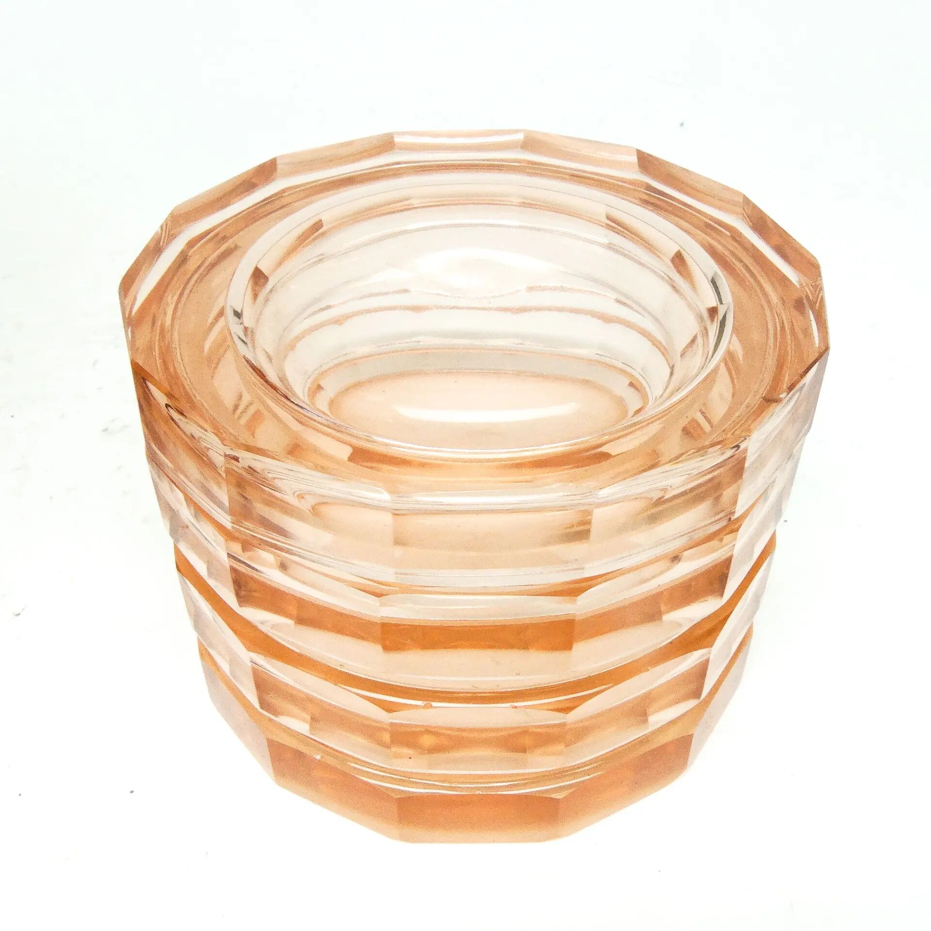 Bonbonnière Art Déco, cristal, Bohême, Tchécoslovaquie, années 1930