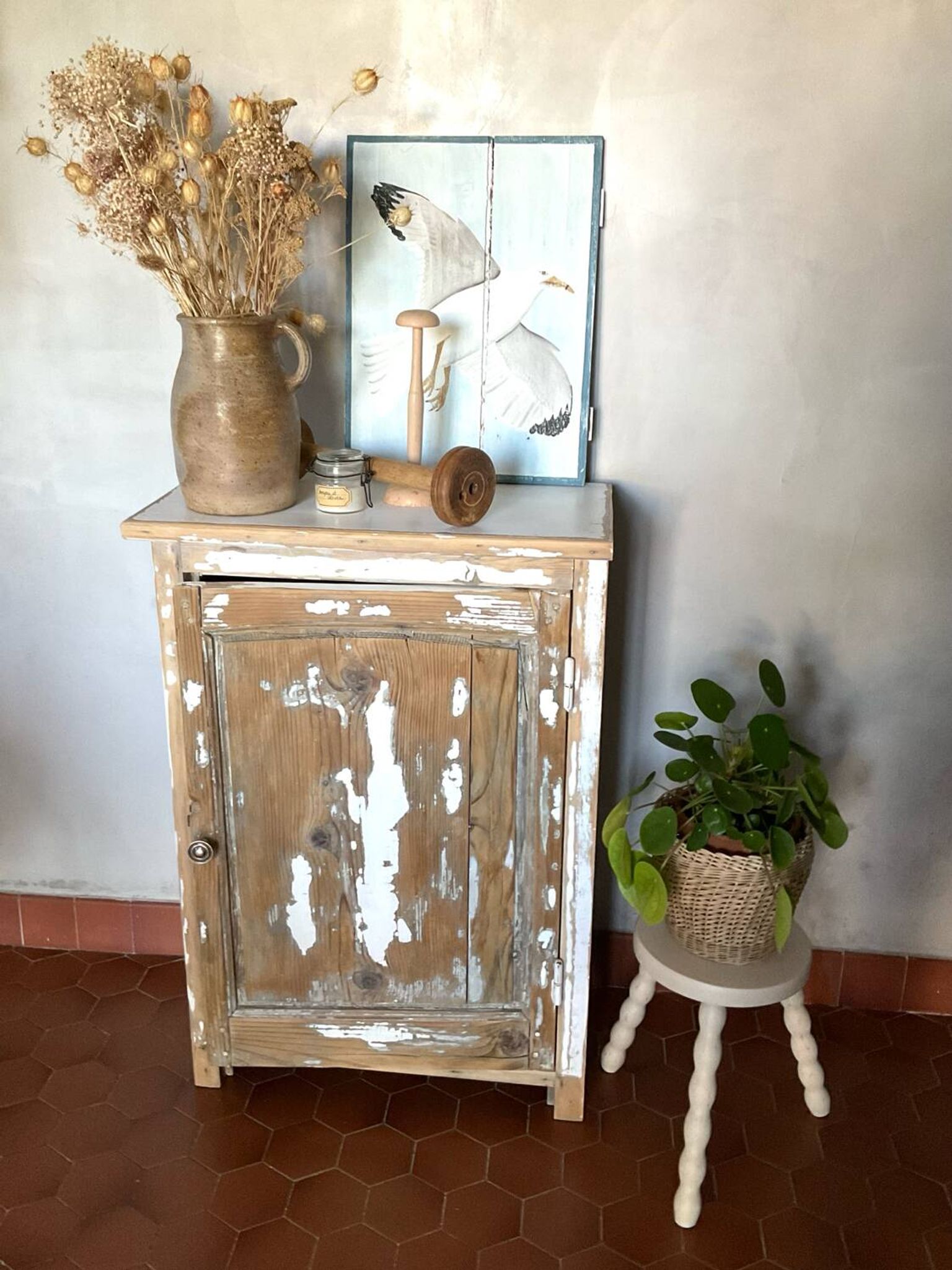 Vintage patinated jam jar