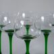 set of 6 green stemmed glasses Made in France Luminarc 1970