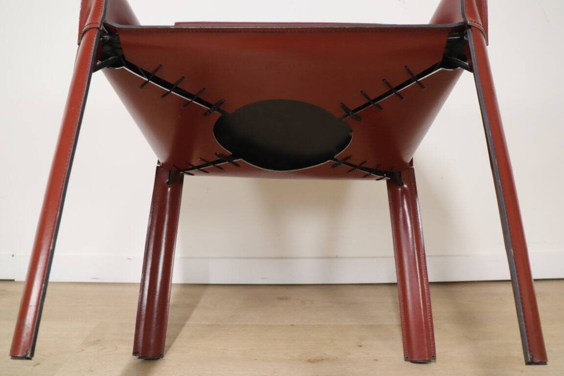 Vintage De Couro leather upholstered armchair, 1980s
