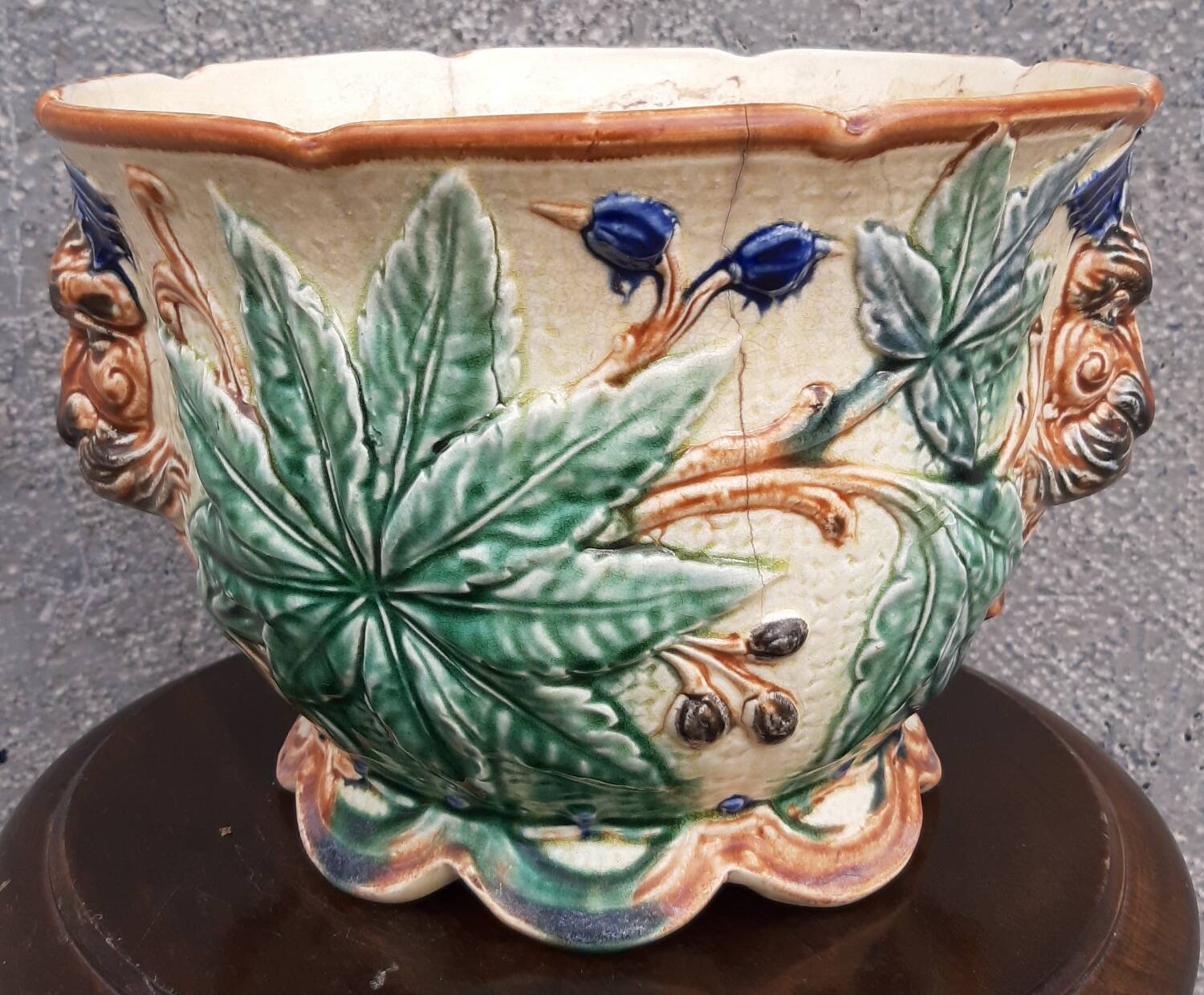 19th-century earthenware cachepot