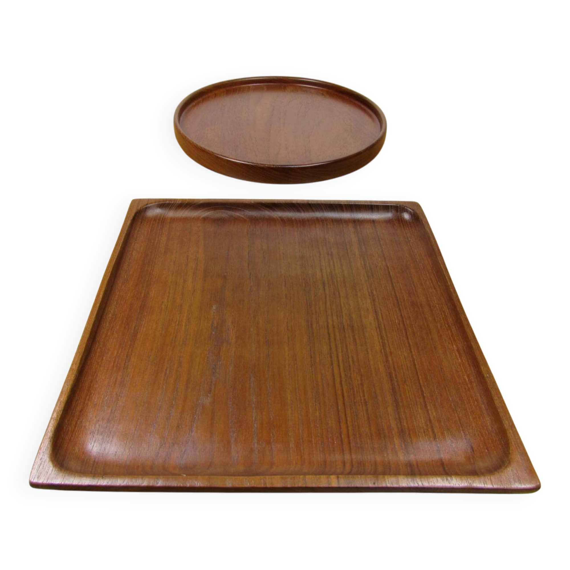 2 solid teak platters from Denmark - Wiggers