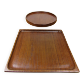 2 solid teak platters from Denmark - Wiggers