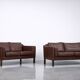 Vintage Mid-Century Scandinavian Modern Brown Leather Sofa, 1970s