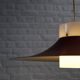 Danish red metal and opal plastic pendant lamp, 1960s