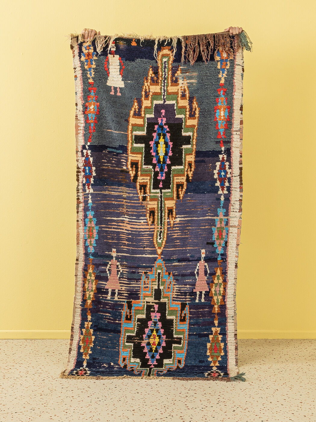 Vintage azilal, berber rug, 97 x 223