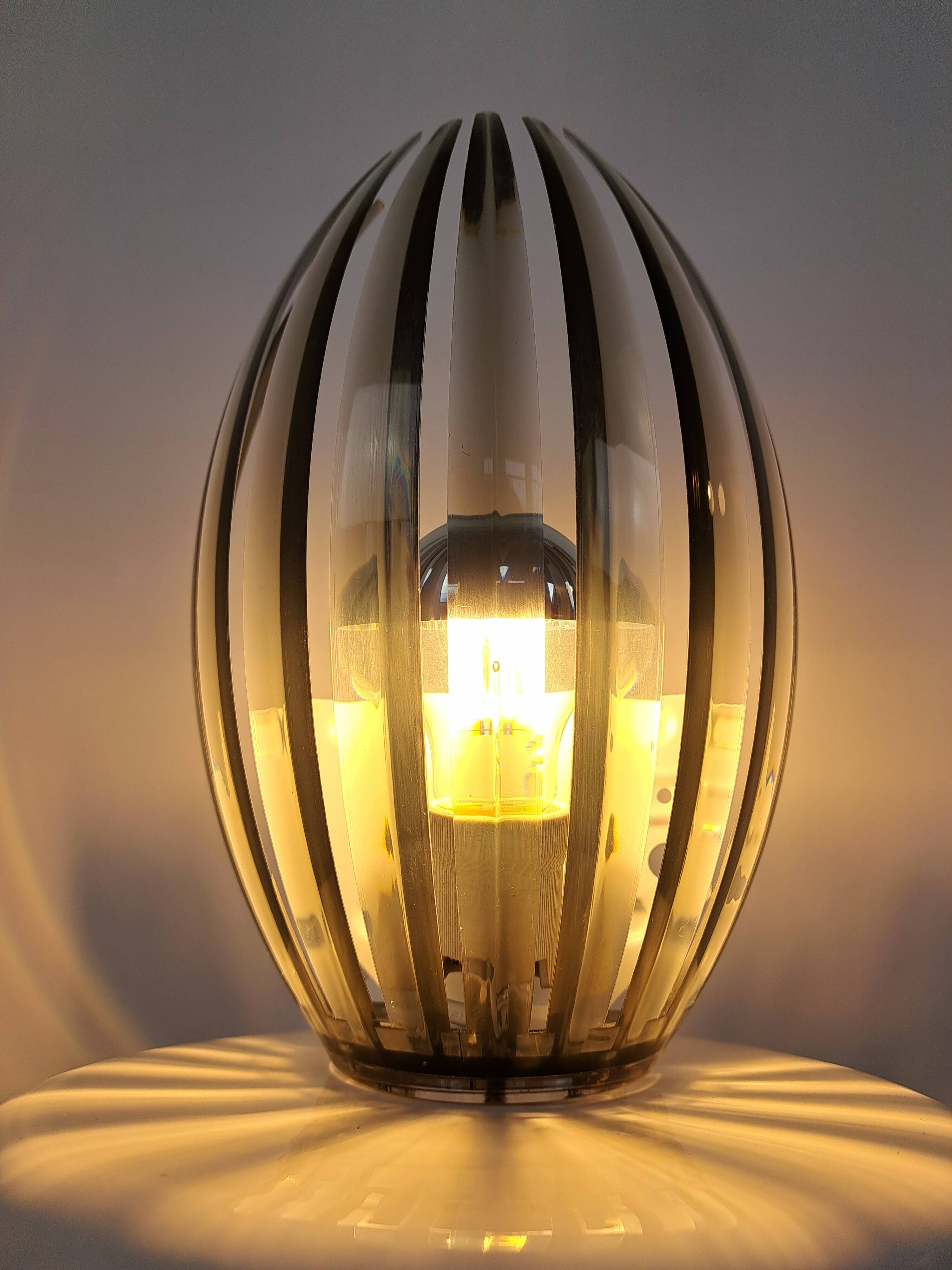 Slatted plexiglass wall light