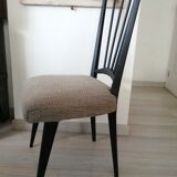 Lot 2 chaises bois tissu