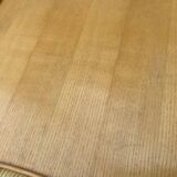 Rattan end table with 1 shelf in vintage oak veneer from the 80s Maugrion