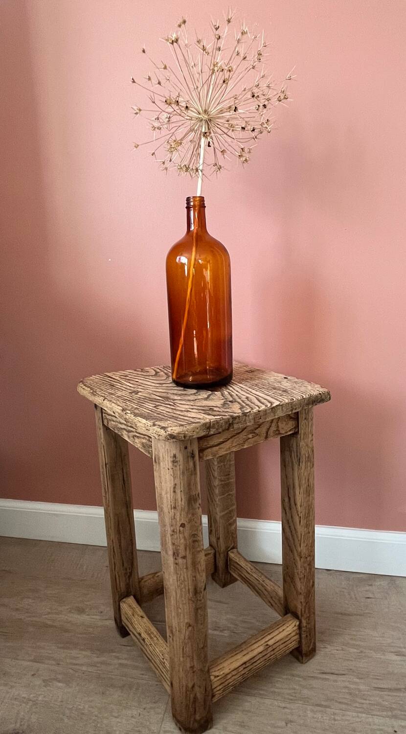 Amber glass bottle vase
