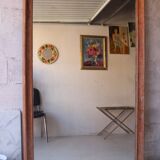 Large antique mirror in patinated wood h170cm