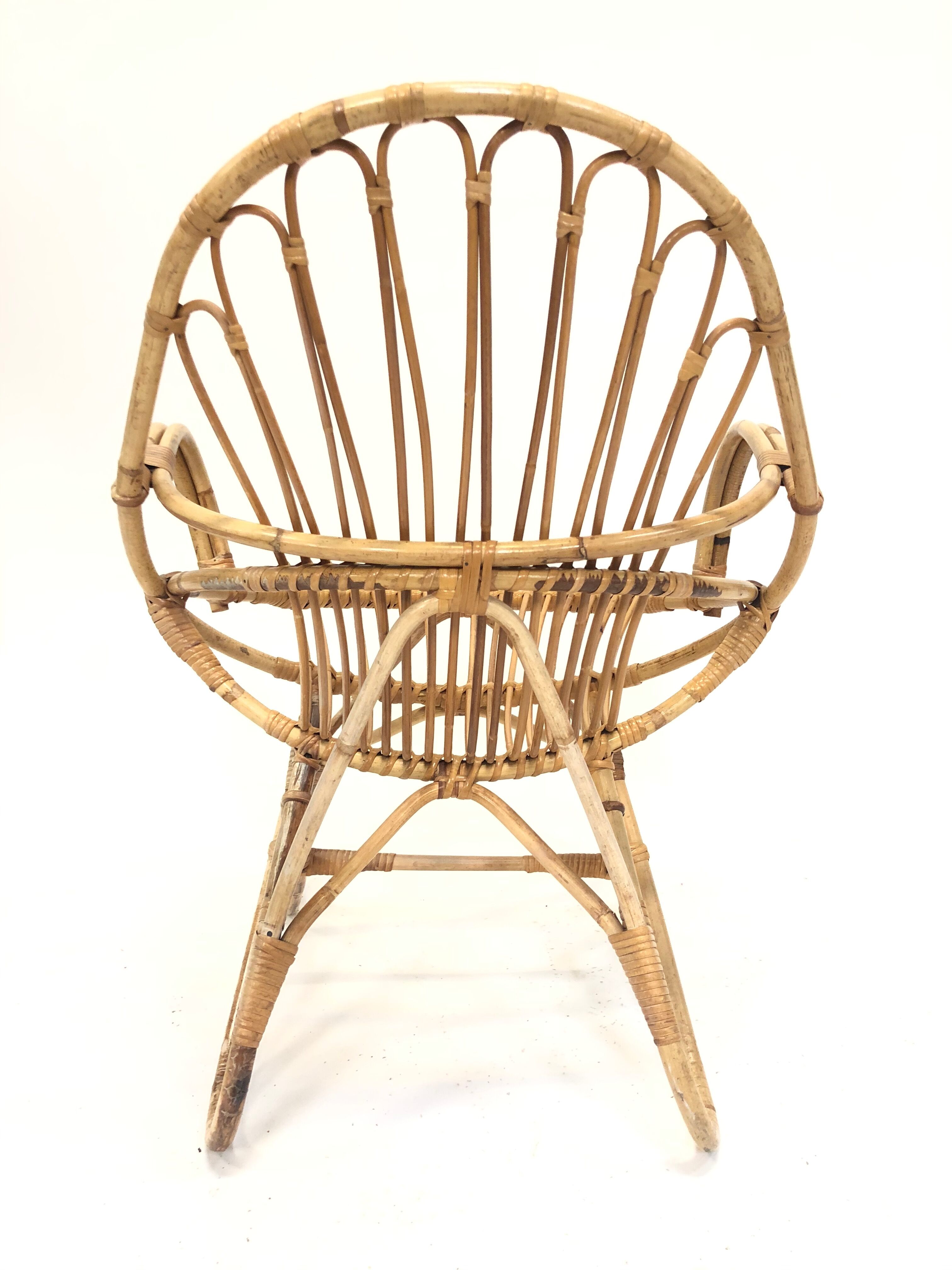 Rohe Noordwolde rattan chair, 1960, Netherlands