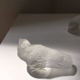 Sculpture of Birds in Molded Glass, Art Deco Bohemian Style, Lalique Sabino