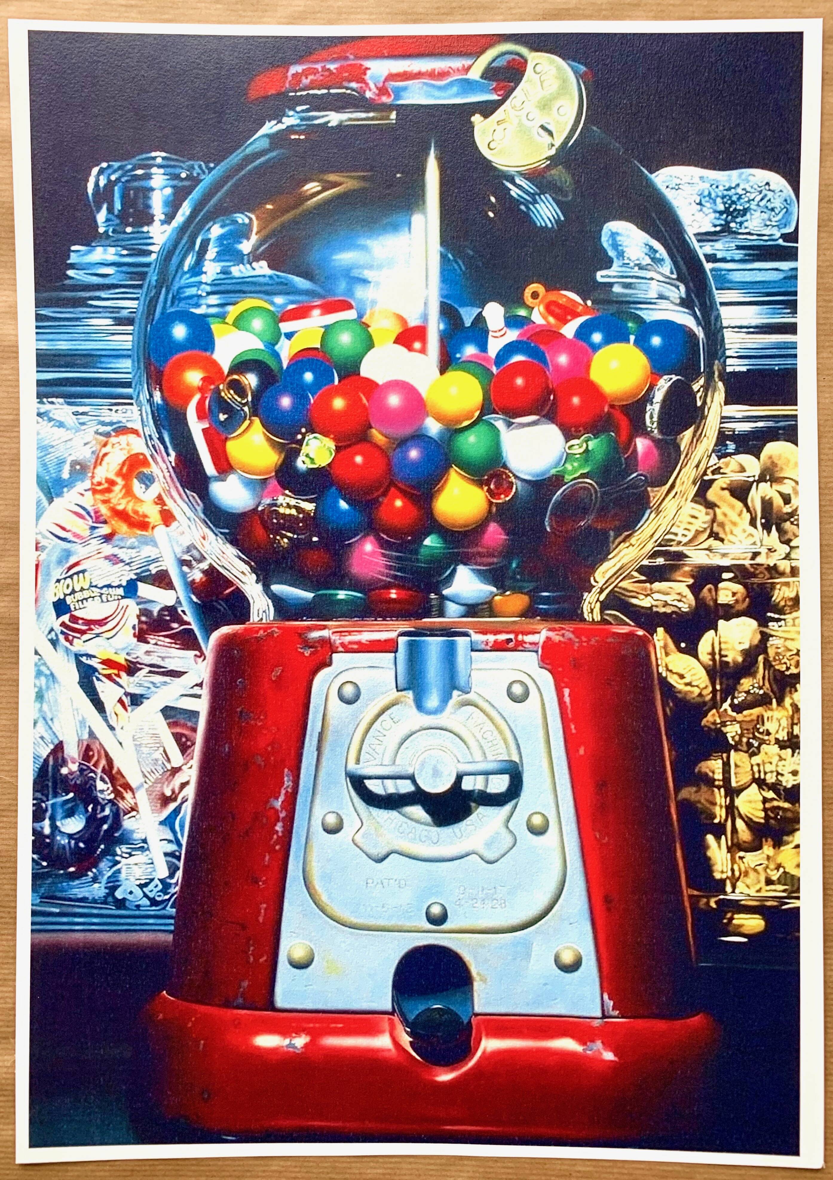 Original vintage pop art photo realism poster reissue of Charles Bell's "Gumball XV 1983"