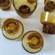 Vintage amber pressed glass glasses