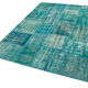 Hand-Knotted Oriental Overdyed 173 cm x 240 cm Turquoise Patchwork Carpet