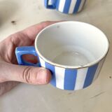 Set of 3 FOX TROTT coffee cups from Sarreguemines, 1930s, Art Deco service.